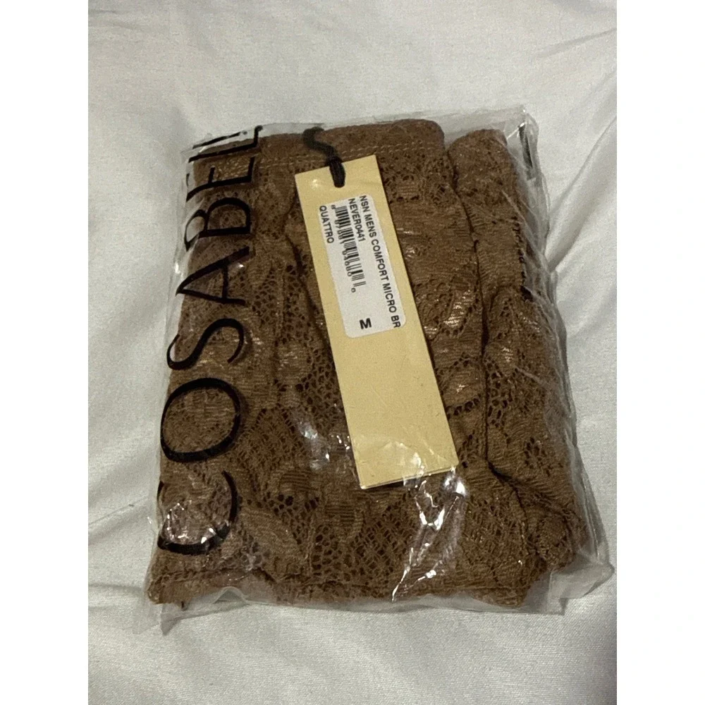 Cosabella Never Say Never Comfort Micro‎ Brief Men's Lace Underwear Brown M